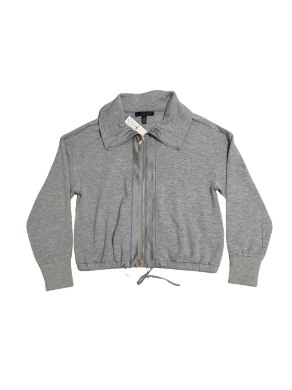 White House Black Market Light Gray Zip-Front Jacket - Womens Medium
